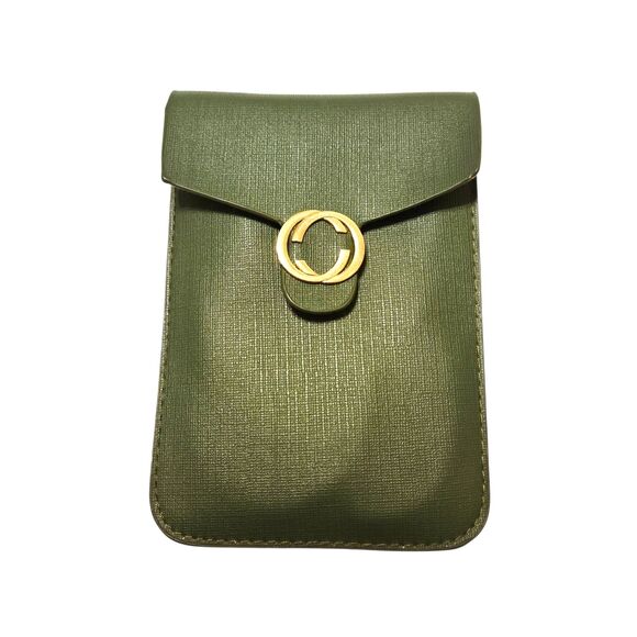 Ecosse Green Small Crossbody Bag - Compact Faux Leather Phone Purse - Picture 2 of 13